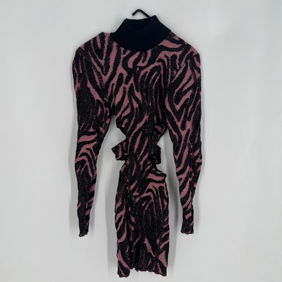 Dundas x Revolve Jett Jacquard Cut Out Mini Dress In Animal Jacquard - Picture 2 of 7
